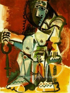 Pablo Picasso Painting - Mujer desnuda sentada en un sillón 3 1965 cubista Pablo Picasso